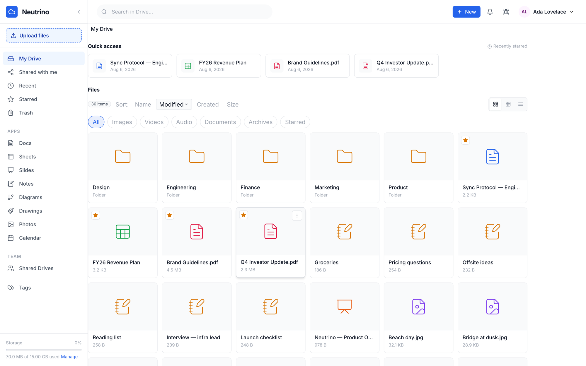 The Neutrino web app